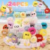 Assorted plush animal keychains in various colors and styles for party favors or classroom rewards