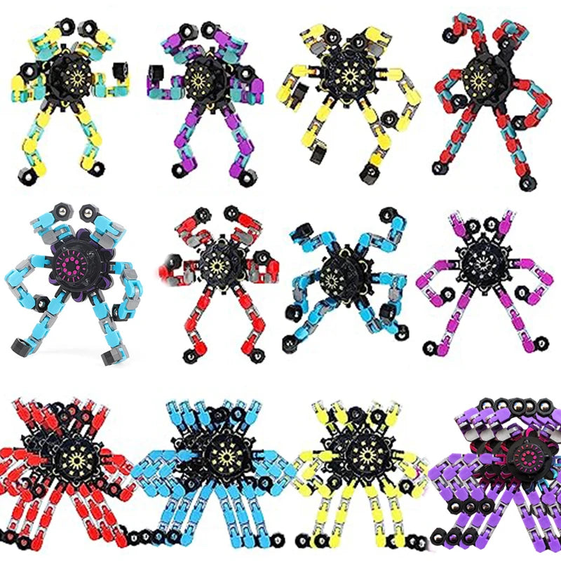 Deformable Metal Fidget Spinner Robot Toy