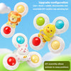 A set of lion, duck, and rabbit silicone bath toys with suction cups for DIY assembly and spinning fun