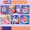 A set of three magnetic puzzle books featuring themes like vehicles, ocean life, and dinosaurs for children.