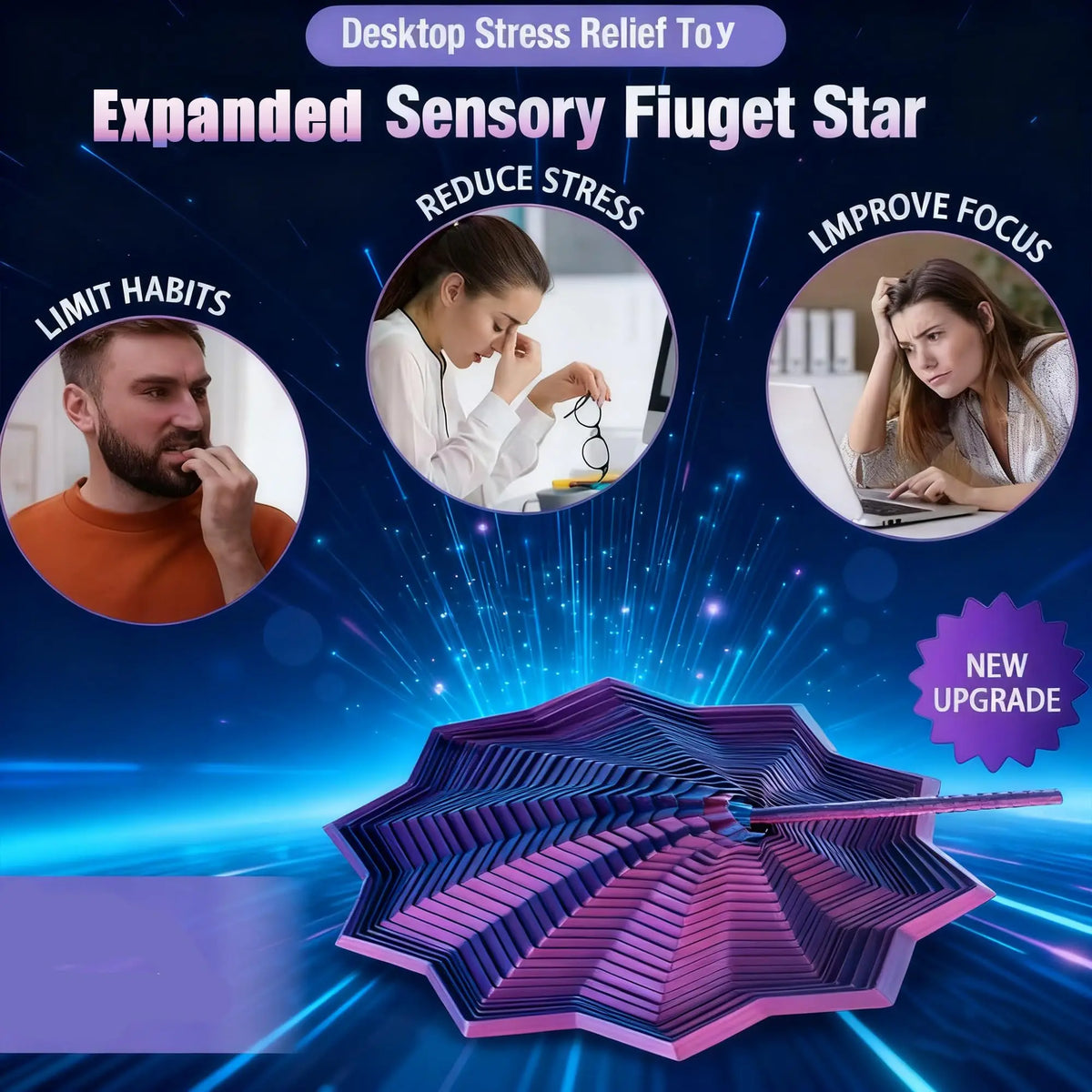 3D Fidget Star with Mesmerizing Whirl Motion