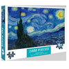 A box for a 1000-piece jigsaw puzzle featuring a starry night sky with silhouettes of horses.