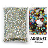 Bag of crimson flat-back resin rhinestones for DIY craft and nail art