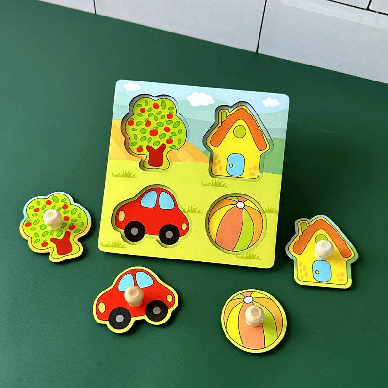 Wooden Montessori Puzzle Board for Toddlers
