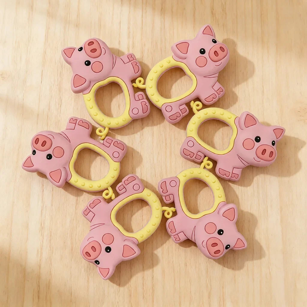 Cartoon Animal Silicone Baby Teether with Pacifier Clip