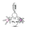Silver-Plated Heart Charm Bead with Cubic Zirconia for Bracelets and DIY Jewelry