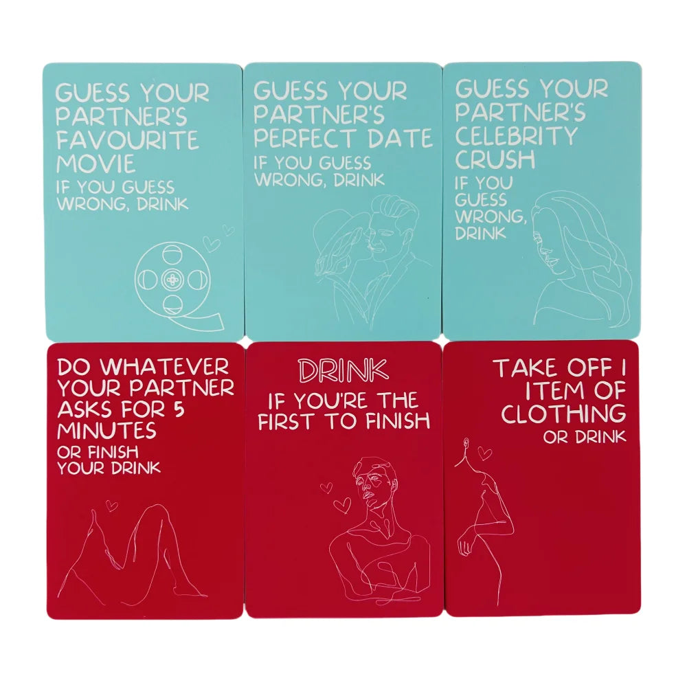 Excited vs. Exhausted: Couples Drinking Card Game