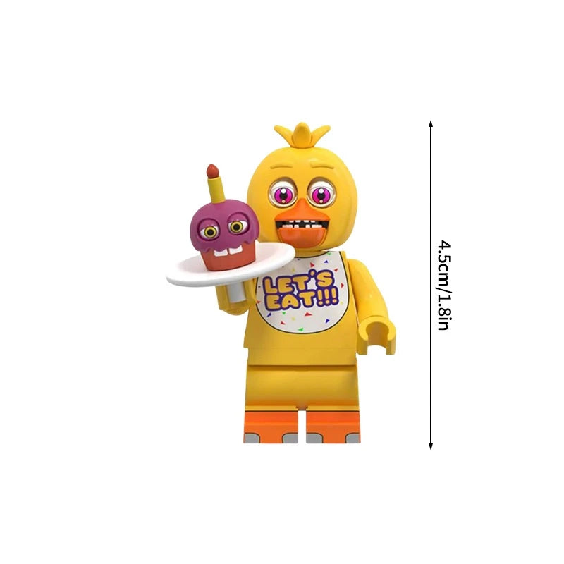 A set of Five Nights at Freddy's Bonnie and friends mini building block figures.