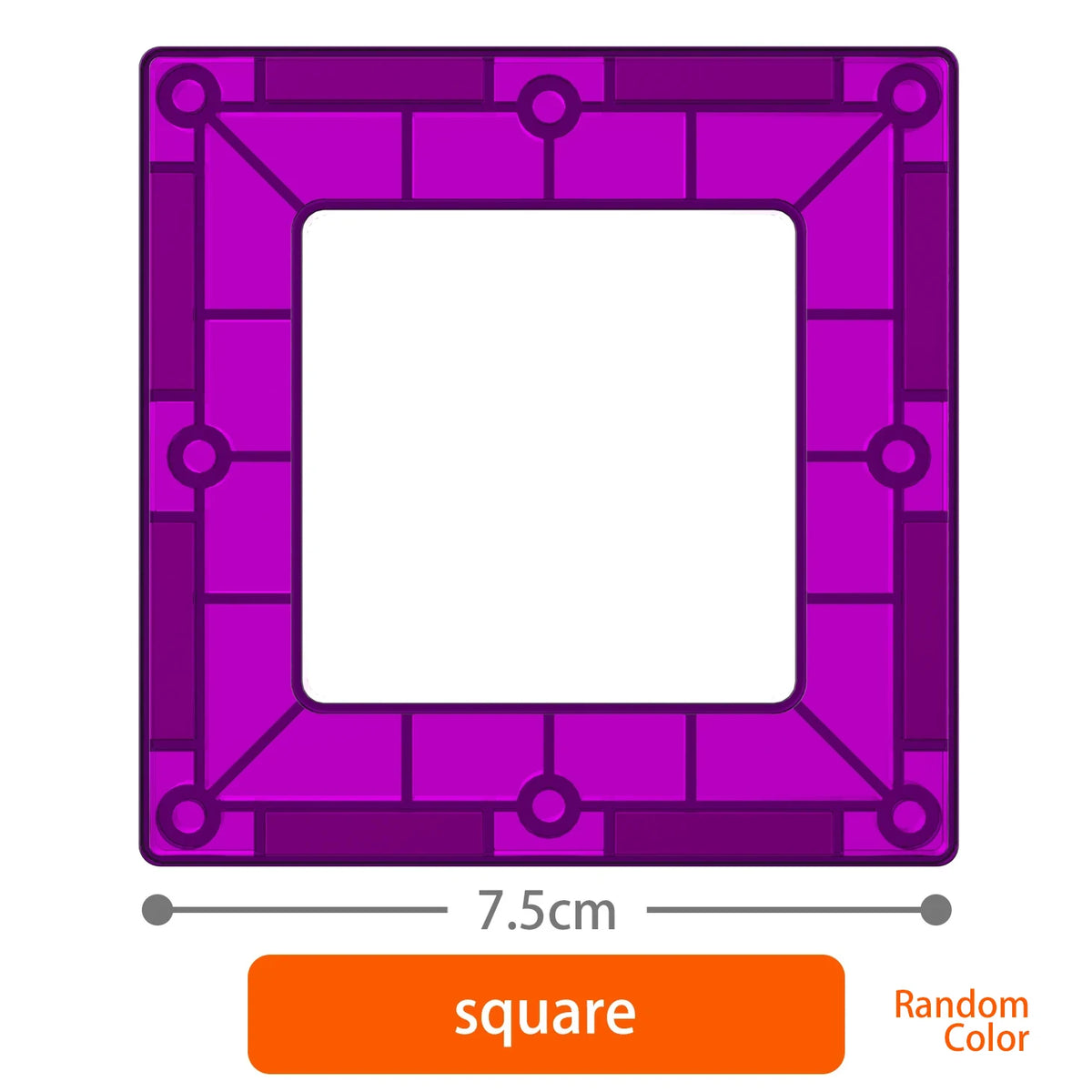 A purple square magnetic building block set for kids used in STEM learning.