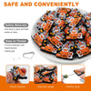 A collection of orange and black silicone beads shaped like tigers for jewelry making with various grips and smooth edges