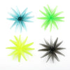 Three high-efficiency drone propellers in shades of blue, green, and yellow are displayed against a white background.