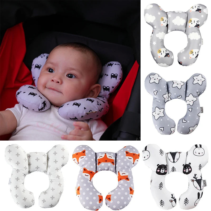 Soft U-Shaped Baby Head and Neck Support Pillow for Car Seat Travel