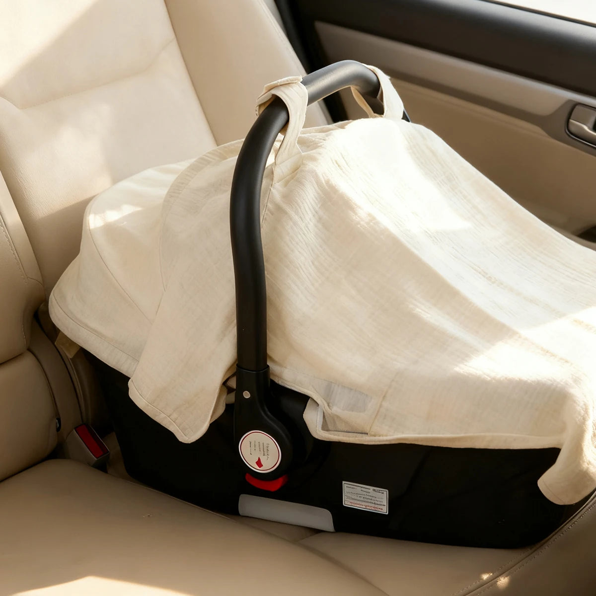 Soft Muslin Cotton Baby Car Seat Cover with Sunshade