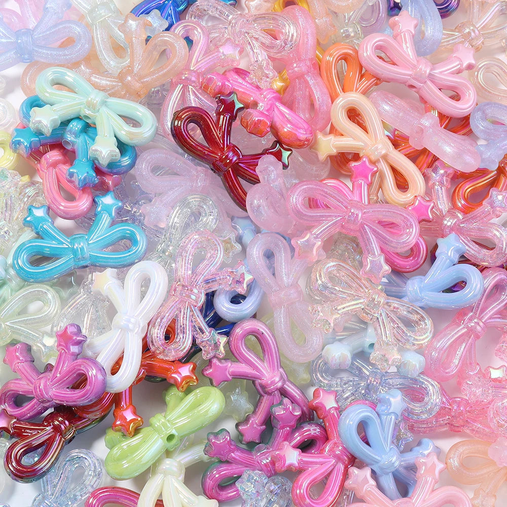 Colorful Bow Acrylic Beads for Jewelry Making
