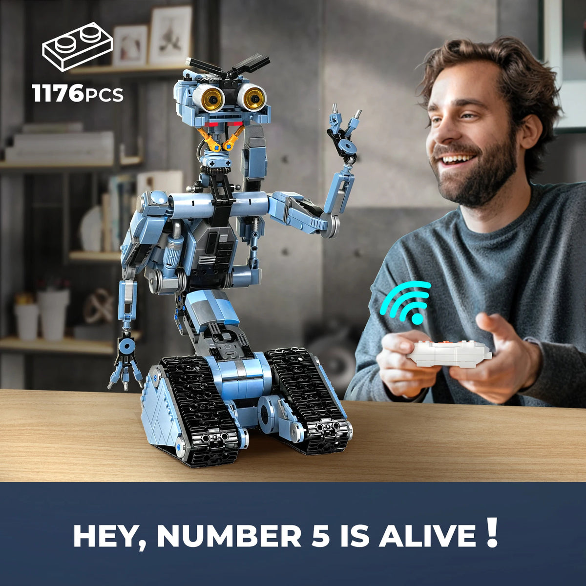 Johnny 5 Robot Building Block Set – 1,176 Pieces Classic Movie Model