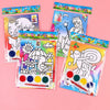 A collection of colorful DIY cartoon coloring painting kits featuring various characters and designs for children.