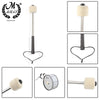 Two professional wool felt bass drum mallets with non-slip handles shown in various views.