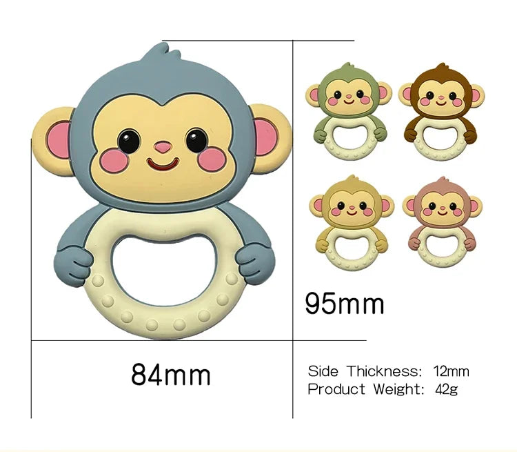 Cartoon Animal Silicone Baby Teether with Pacifier Clip
