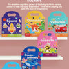 A set of six major themes encyclopedia stickers for babies including Space, Dinosaur, Vehicles, Insects, Ocean Animals, and A