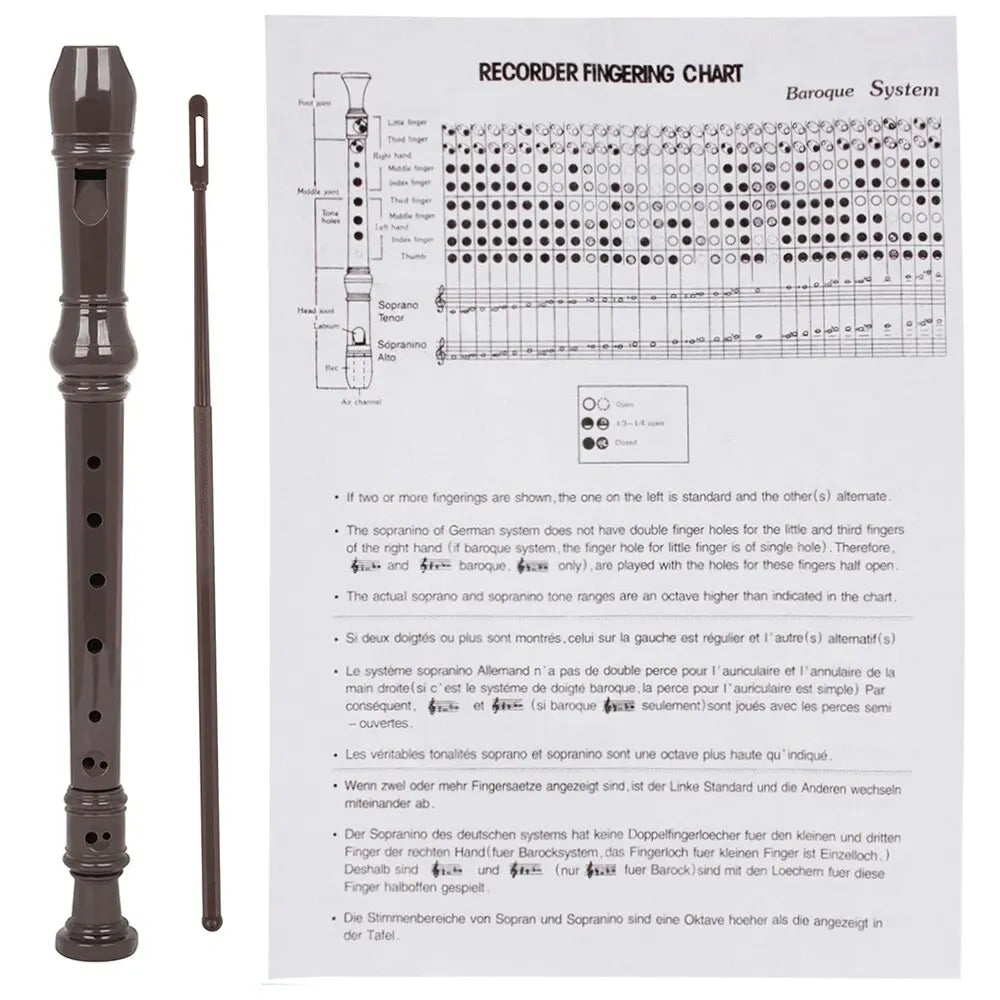 ABS Clarinet for Kids – 8-Hole Vertical Flute with Cleaning Stick