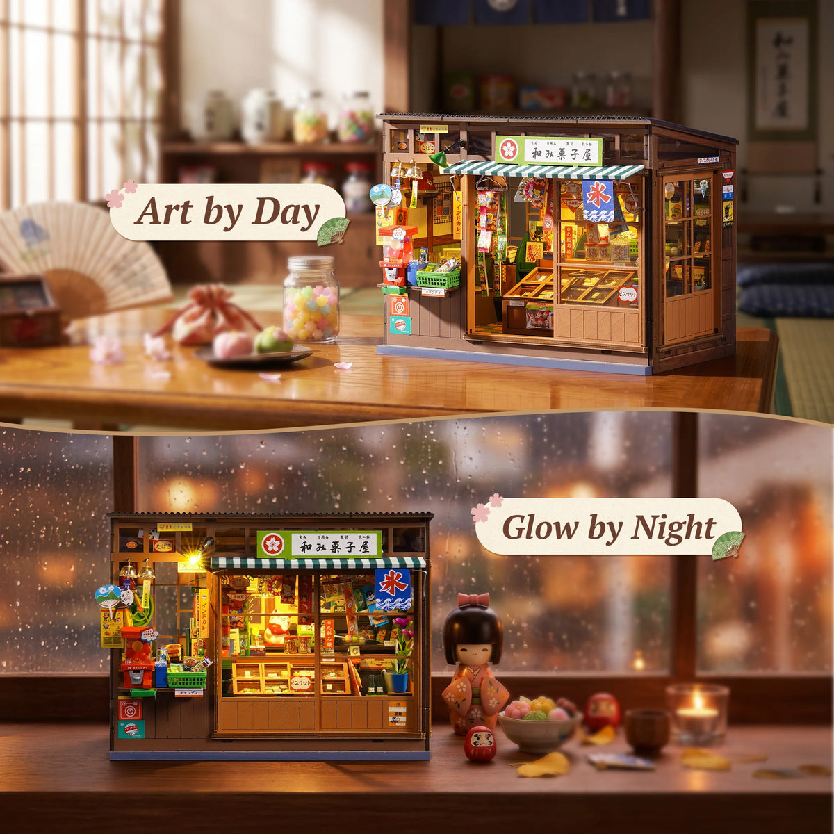 Nostalgic Japanese Corner Shop DIY Book Nook Kit with LED Lighting