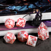 Plum Flower Polyhedral Dice Set (7 Pieces)