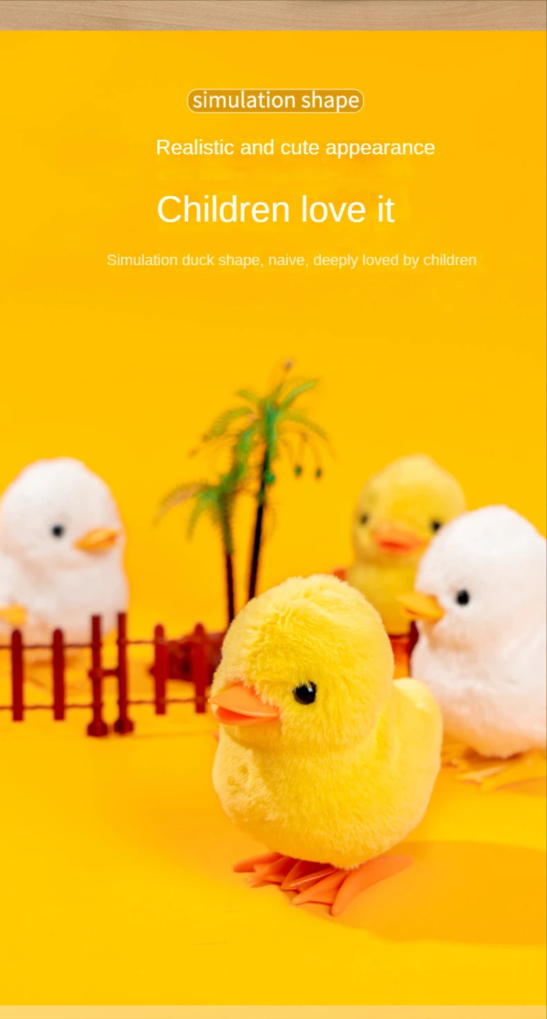 Yellow Wind-Up Jumping Chicken Toy for Toddlers