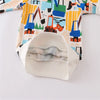 Kids cotton whale print long sleeve pullover sweatshirt with colorful abstract shapes