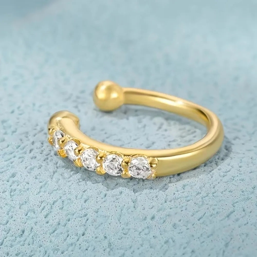 Adjustable Hypoallergenic Fake Nose Ring in Silver or Gold