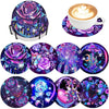 DIY Diamond Painting Coaster Kit with Holder – 8 Floral Resin Coasters