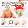 Montessori Baby Sensory Crab Toy with Clip, Rattle & Teether for 0-6 Months