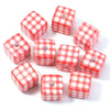 Classic Plaid Acrylic Cube Beads for Jewelry Making