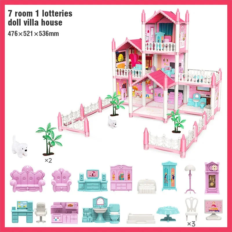 Dream Villa Dollhouse Playset with Furniture for Kids