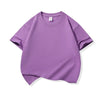 A purple classic cotton crew neck t-shirt for kids shown flat lay.