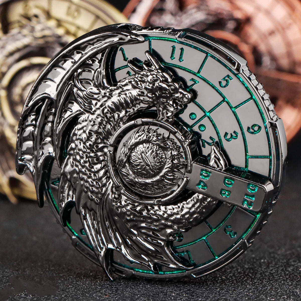 7-in-1 Metal Spinner Dice Cube for D&D