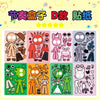 A colorful sticker puzzle set featuring various unicorn and fantasy-themed faces and figures for kids.