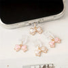 Pink & White Bowknot Phone Dust Plug