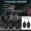 Package content showing two transmitters, one receiver, a manual, and a dual-ended Type-C charging cable for the A8 wireless 