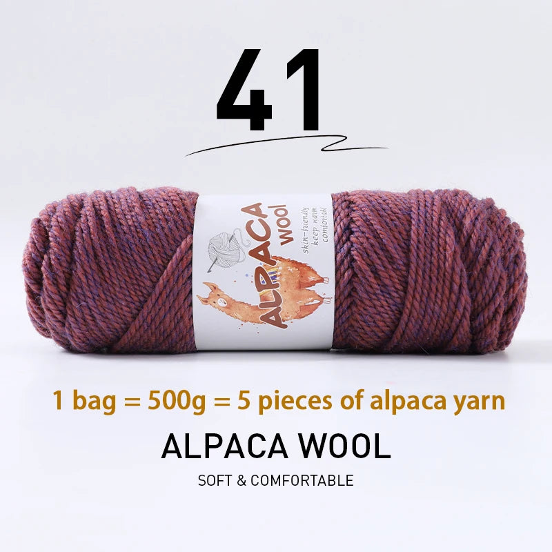 Luxurious Alpaca Wool Blend Yarn — 500g Thick Knitting Yarn