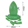 A green Easter egg and spoon race game set for kids, showing the egg, spoon, and ribbon components.