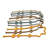 A set of silicone pacifier clips with anti-drop chains in various colors and shapes.