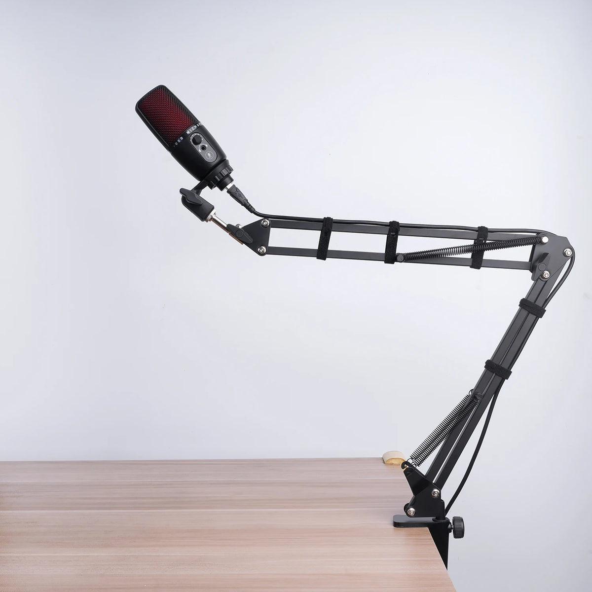 Adjustable Microphone Boom Arm with Table Mount and Mic Clip