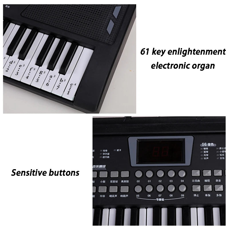 61-Key Portable Electronic Keyboard for Kids with Teaching Features