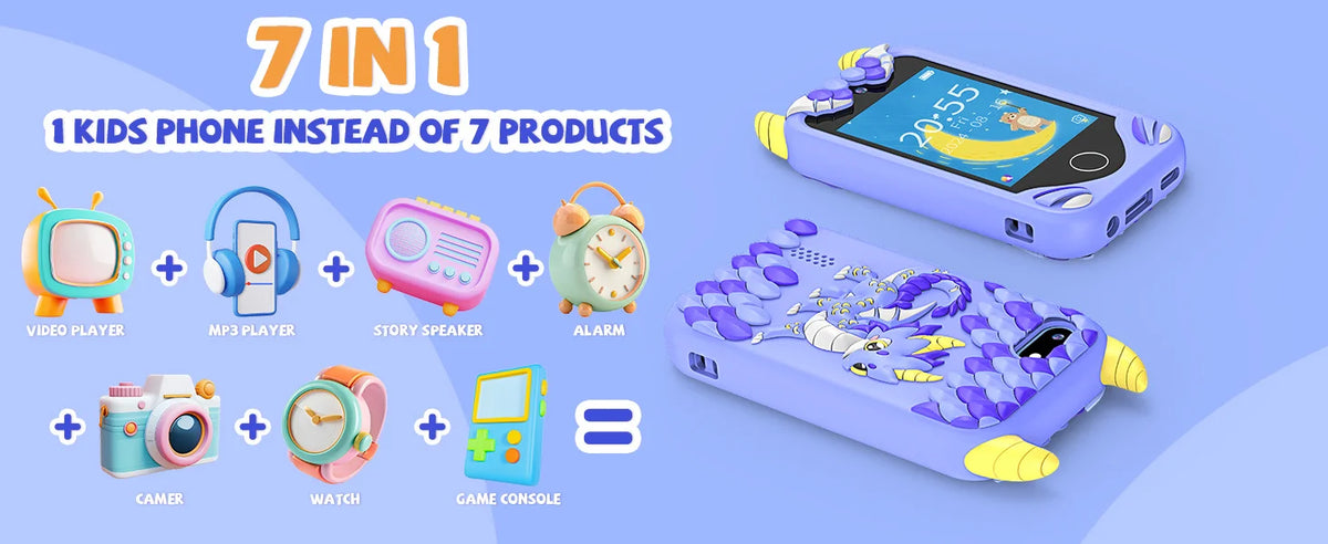 Kids' Smart Phone Toy with Dual Camera and 28 Learning Games