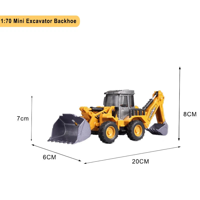 Diecast Engineering Vehicle Set for Kids - 4-Piece Construction Toy Collection