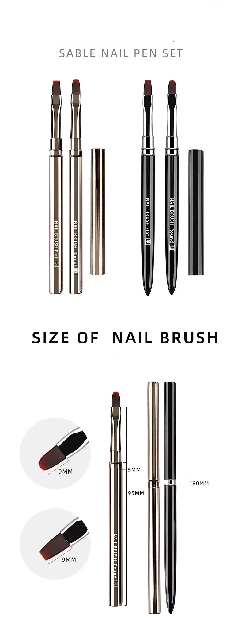 Professional Nail Art Brush Set for Gel and Acrylic
