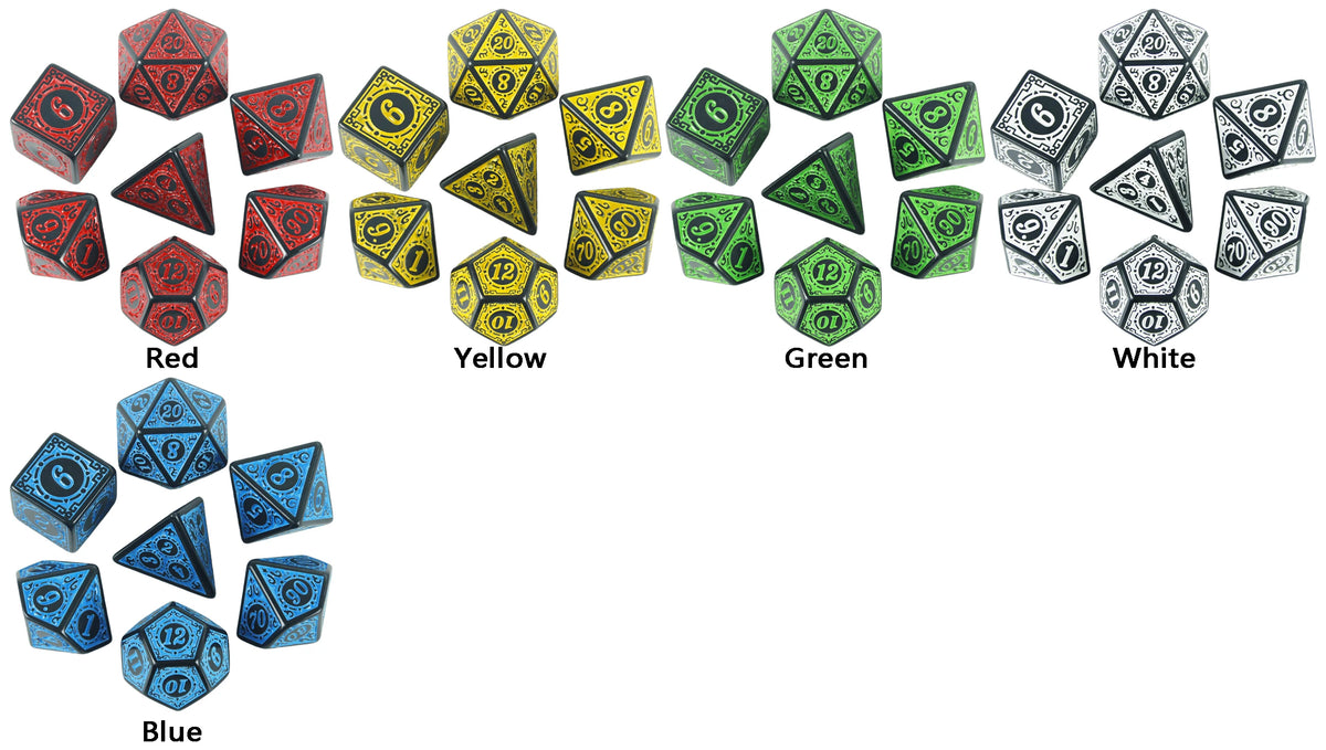 Textured Polyhedral Dice Set for RPG and Tabletop Games