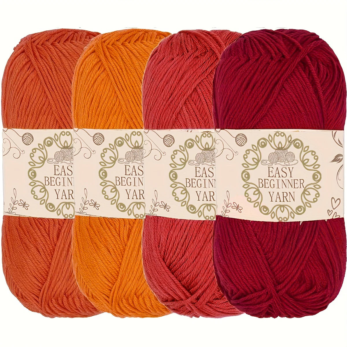 Premium Acrylic Yarn 4-Pack – Soft, Bright, Machine-Washable Knitting Yarn