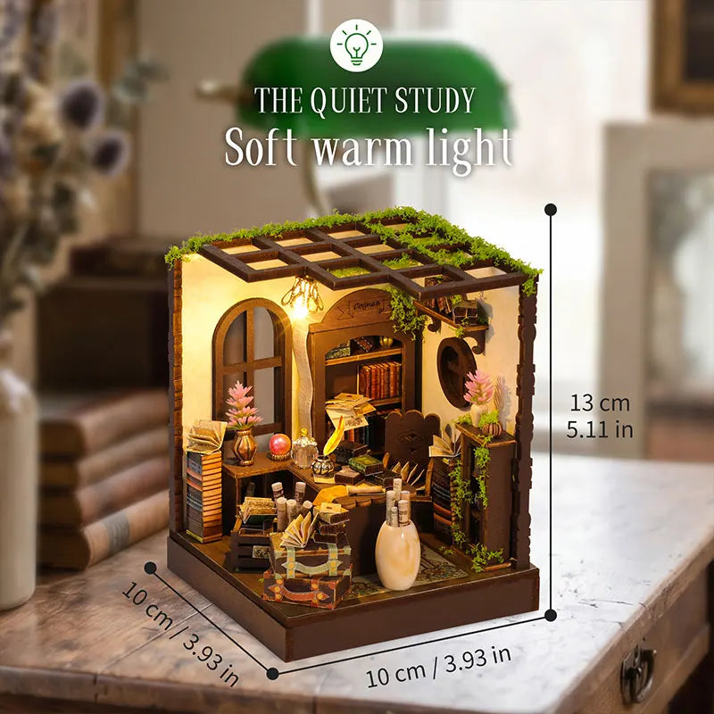 DIY Wooden Miniature House Kit with LED Lighting
