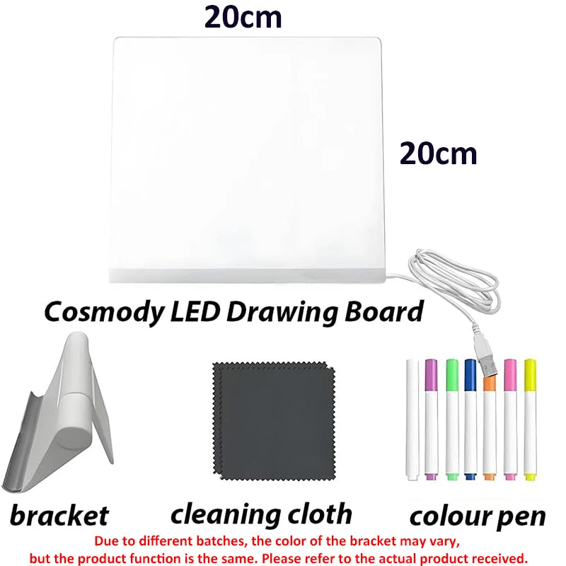 LED Light-Up Acrylic Message Board with Stand